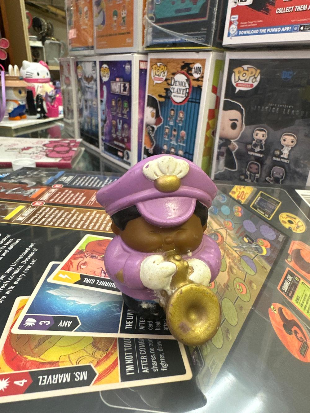 Purple Chef Figurine Playing Trumpet