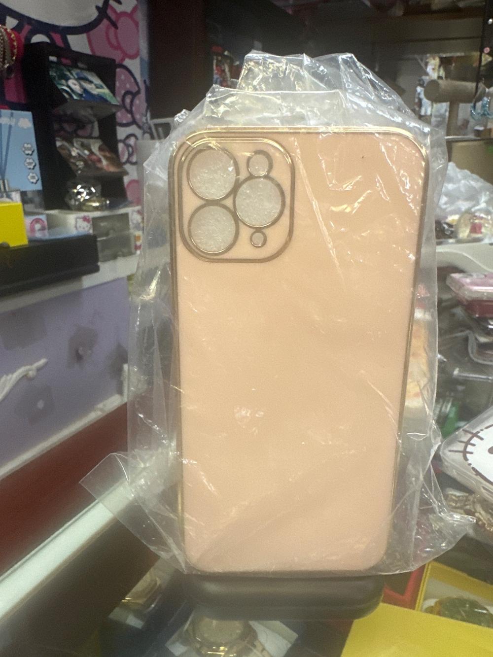Blush Pink Iphone Case With Gold Trim