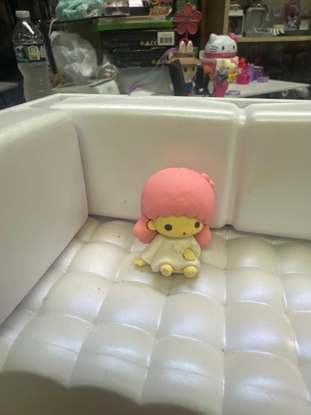 Pink-Haired Sanrio Figure With White Dress