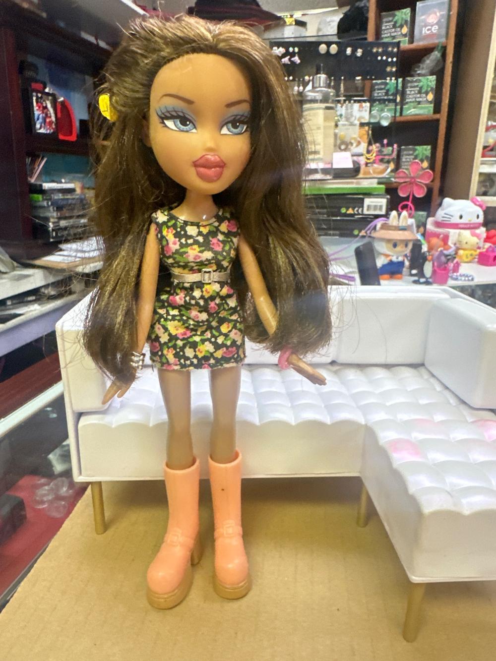 Bratz Doll in Floral Dress and Peach Boots
