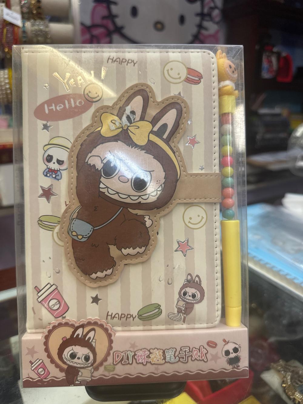 Kawaii Bunny Character Notebook with Beaded Pen