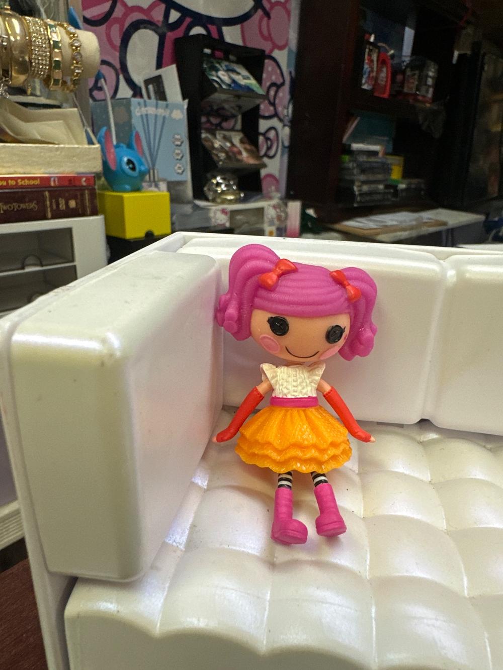 Mini Lalaloopsy Doll with Pink Pigtails and Orange Skirt
