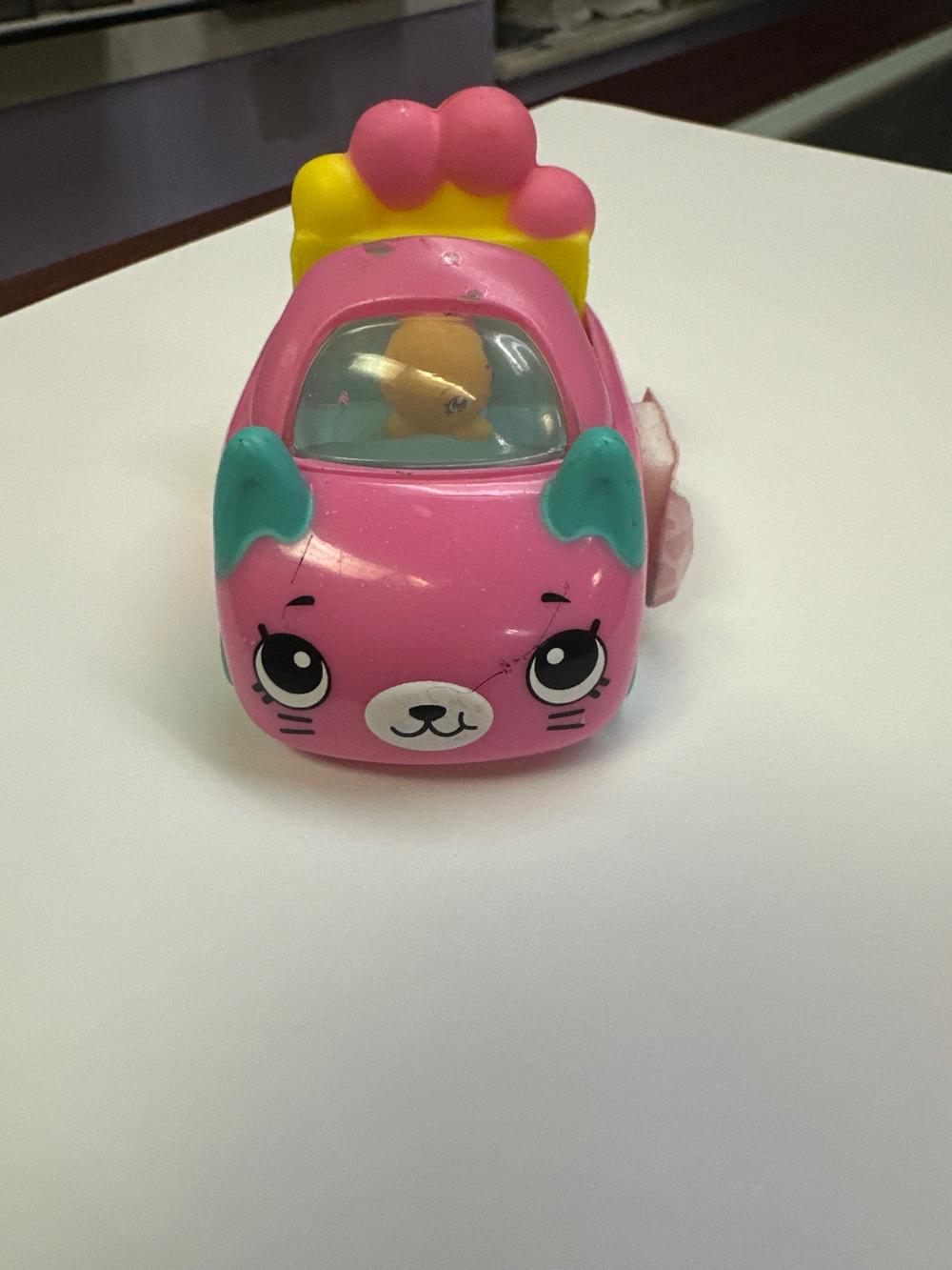 Pink Kitty Face Toy Car with Yellow Crown