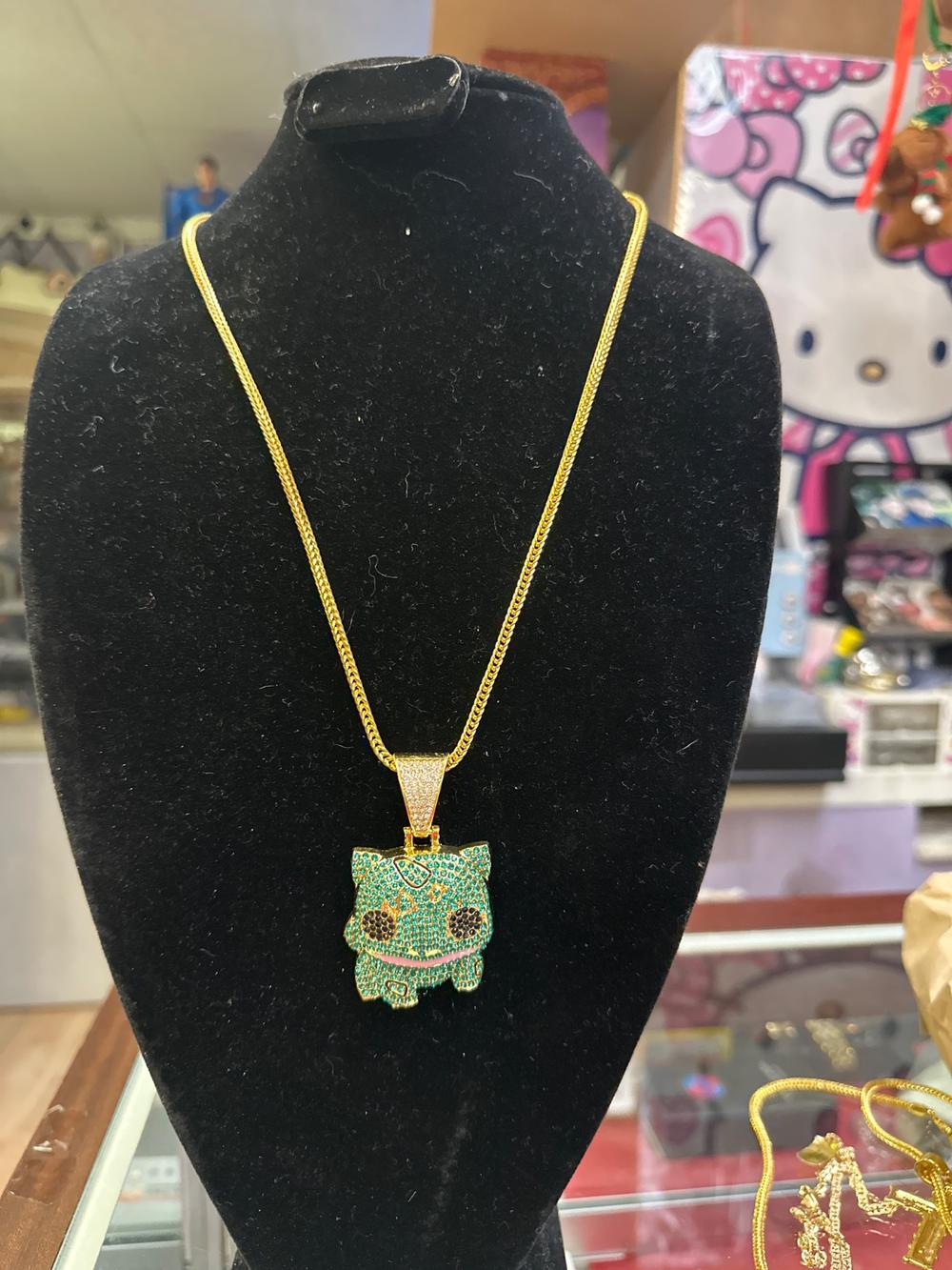Bejeweled Bulbasaur Pendant Necklace