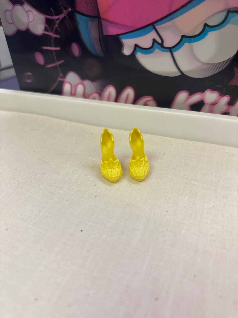 Yellow Textured Doll Heels