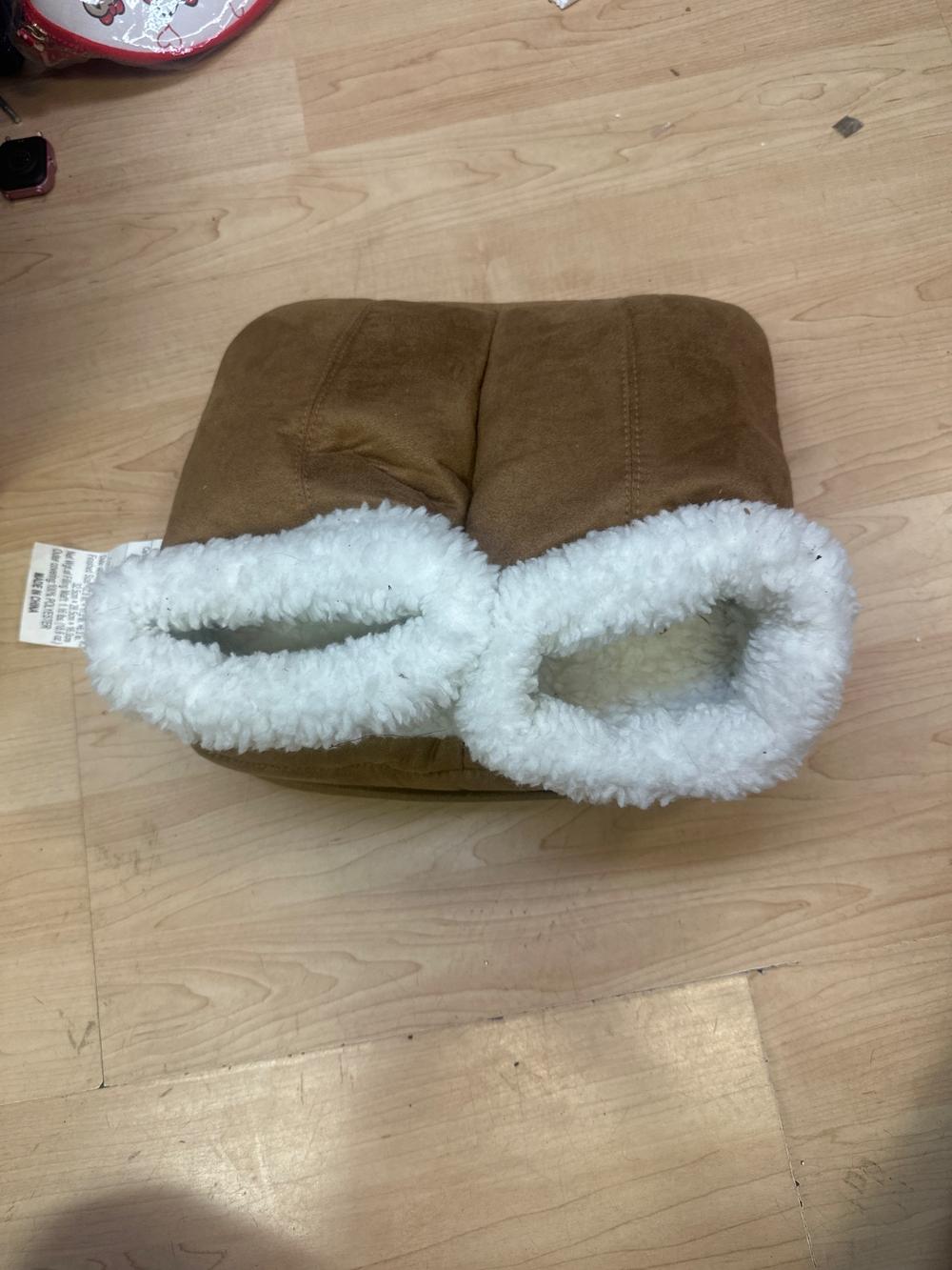 Faux Suede Sherpa-Lined Slipper Boots