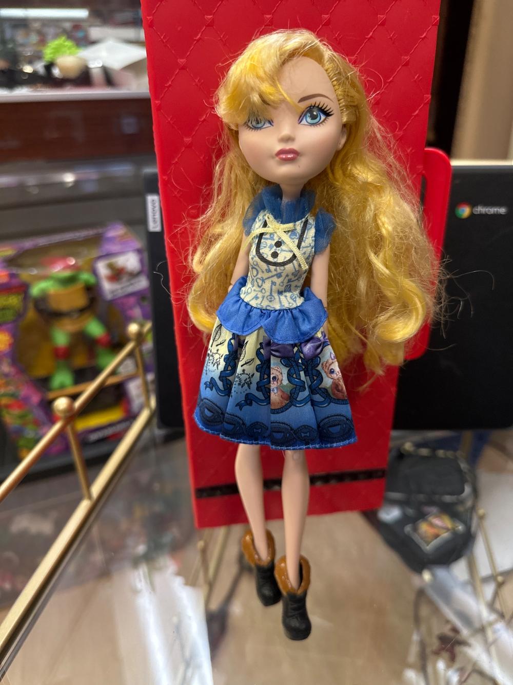 Blonde Fashion Doll in Blue Storybook Dress