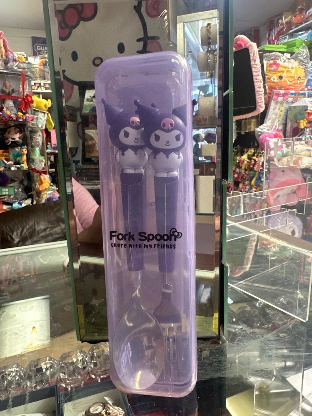 Kuromi Fork And Spoon Travel Set In Case