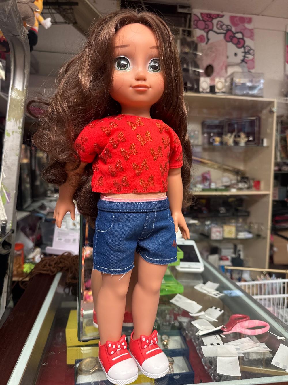 Big-Eyed Doll With Long Brown Hair