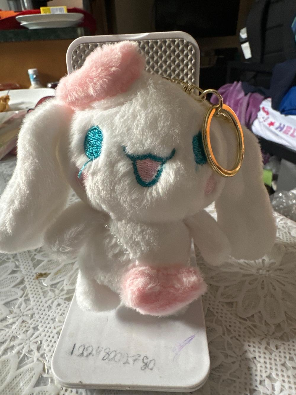 Cinnamoroll-Style Plush Keychain