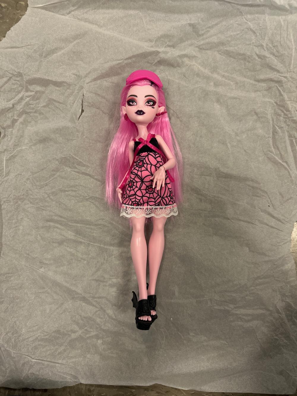 Pink-Haired Doll In Spiderweb Dress