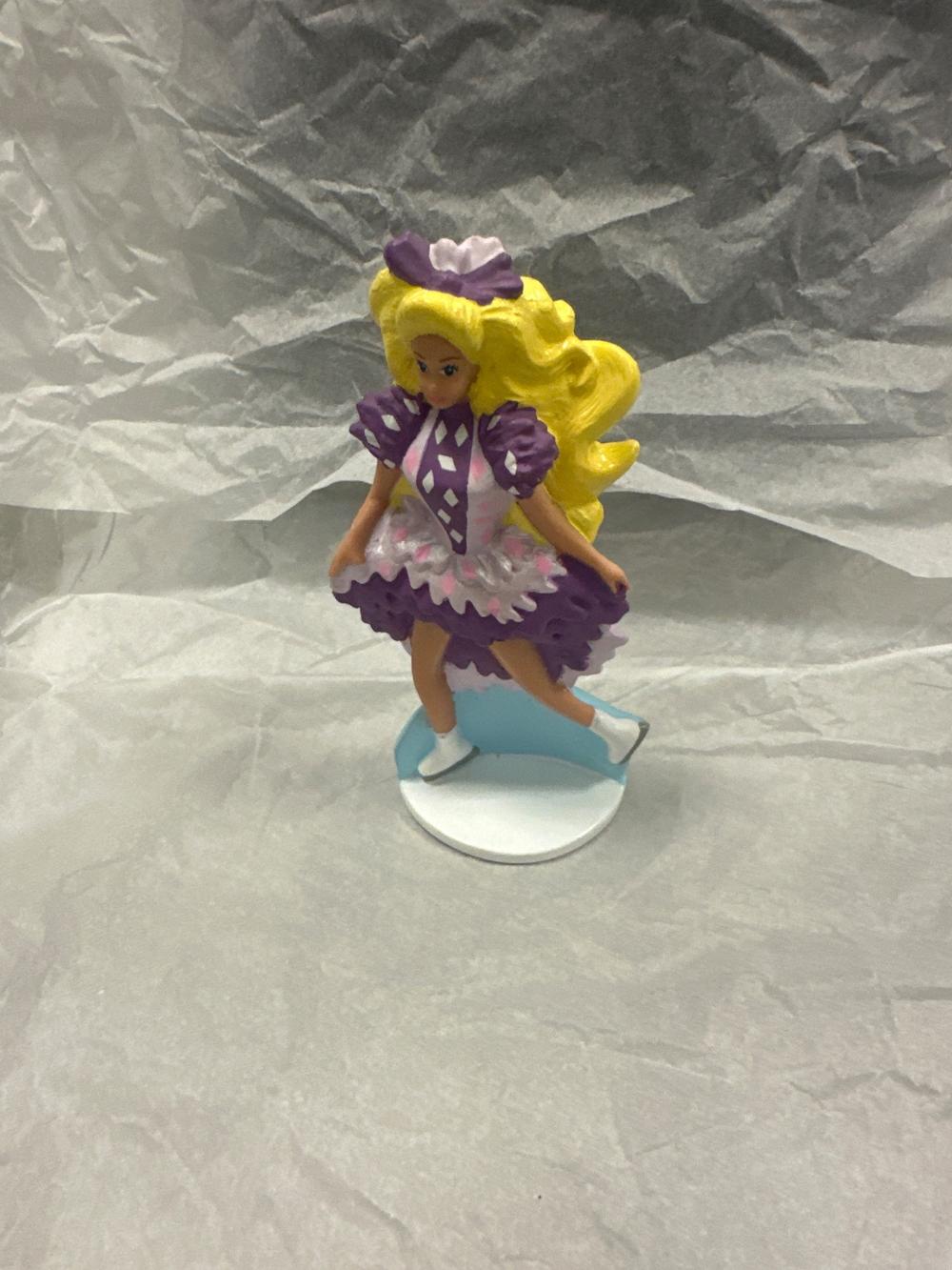 Vintage Ice Skater Figurine In Purple Dress