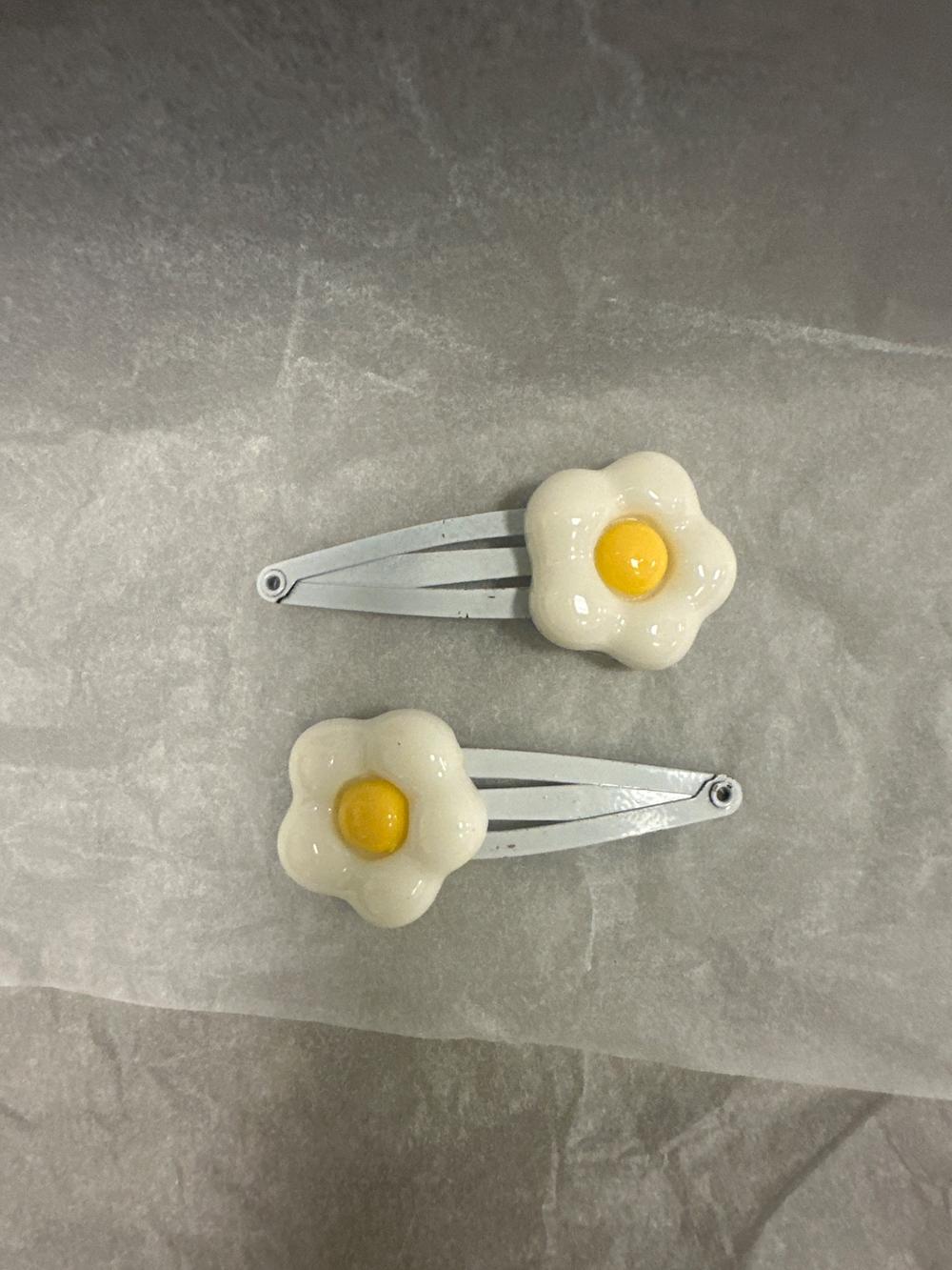 Fried Egg Flower Hair Clips (Set of 2)