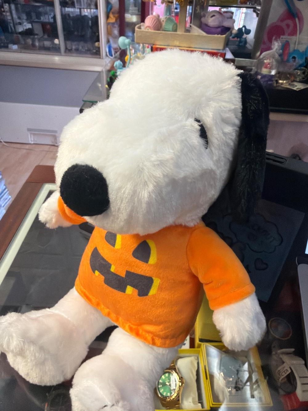 Snoopy Plush in Halloween Jack-O-Lantern Shirt