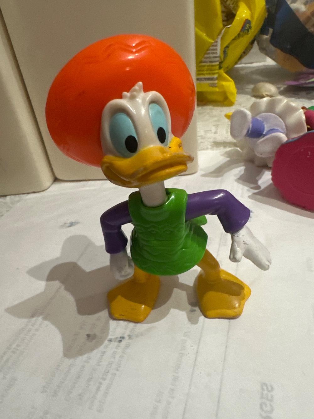 Disney Donald Duck Vintage Toy Figure with Orange Hat