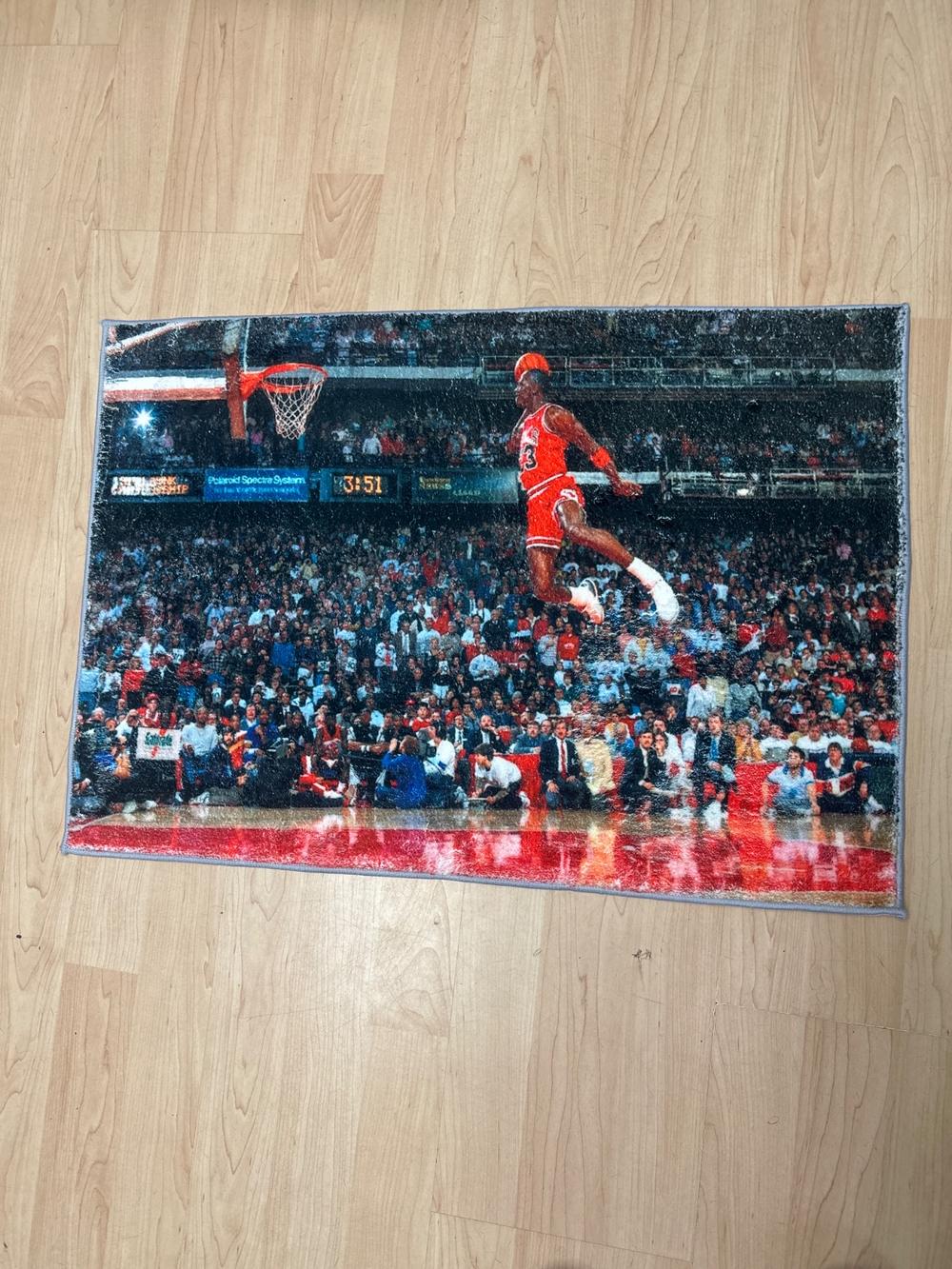 Michael Jordan Dunk Contest Photo Print Area Rug