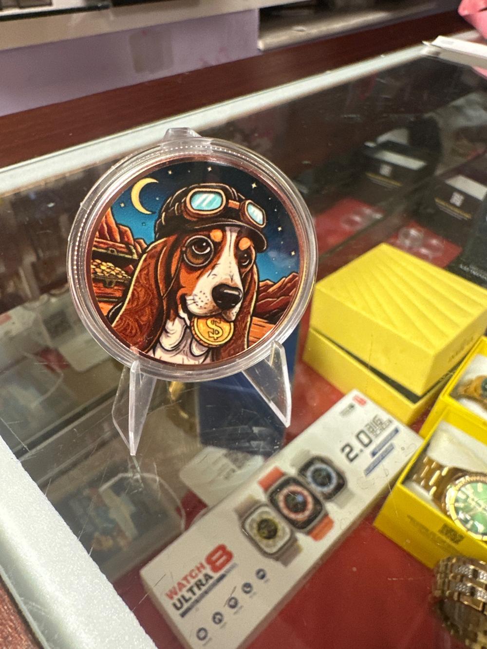 Basset Hound Explorer .999 Fine Copper Collectible Coin