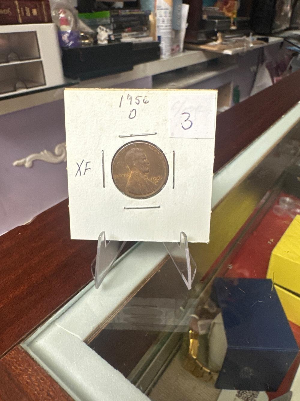 1956-D Lincoln Wheat Penny - XF Grade US One Cent Coin
