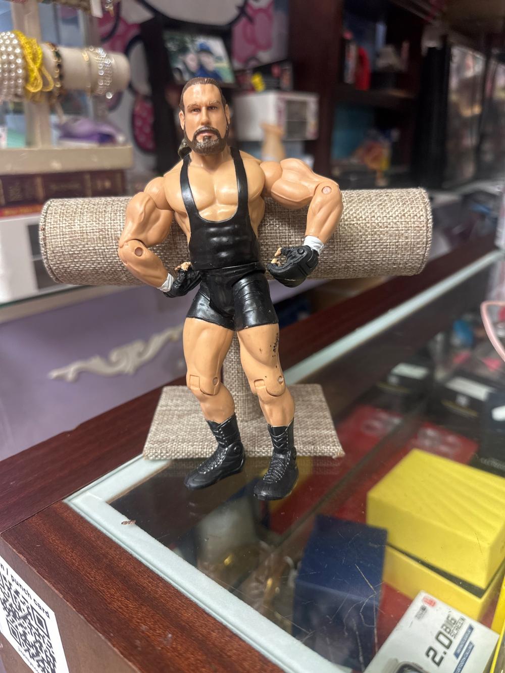 WWE Bearded Wrestler Action Figure Black Singlet