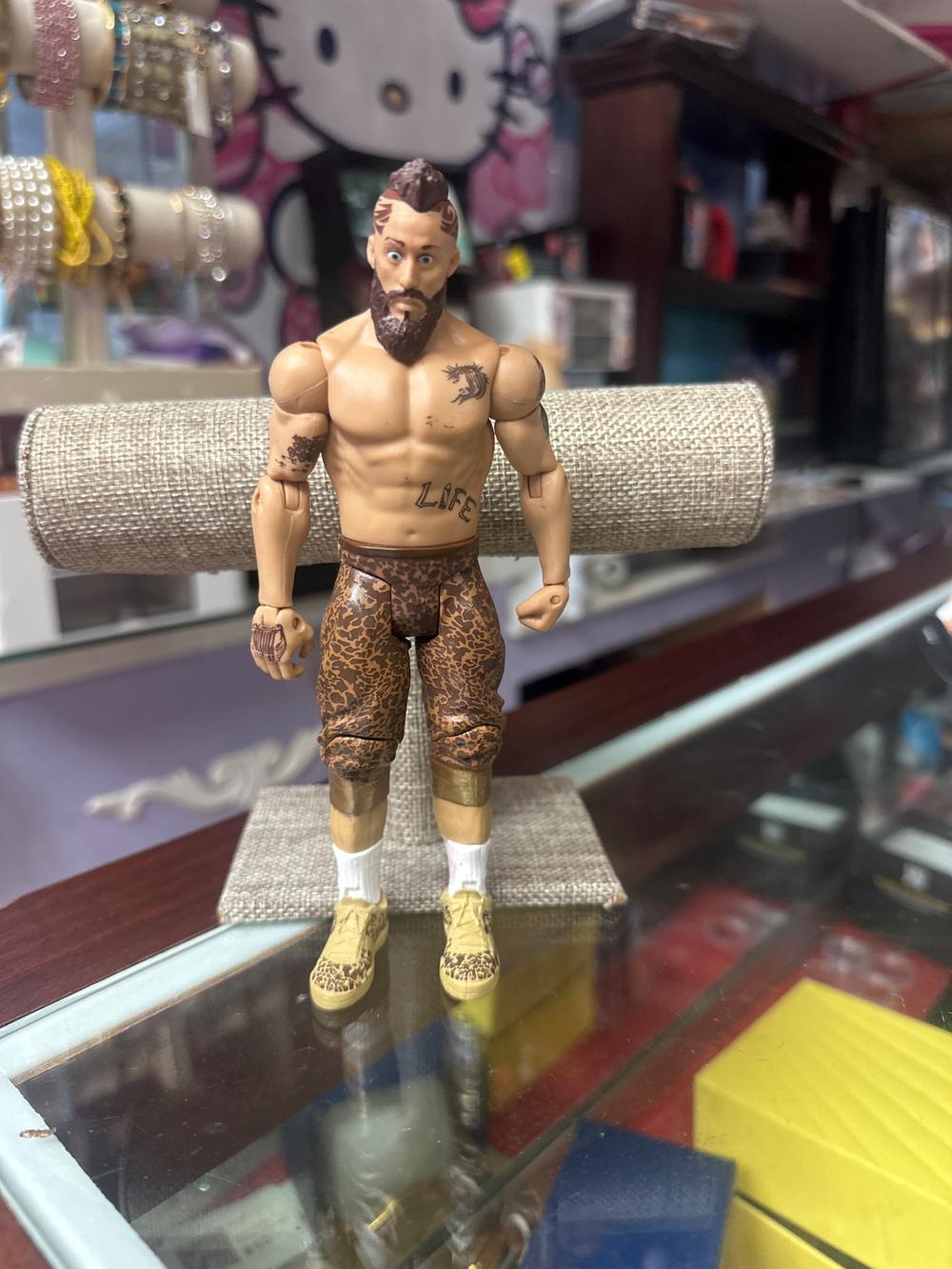 WWE Bearded Wrestler Action Figure Leopard Print Gear