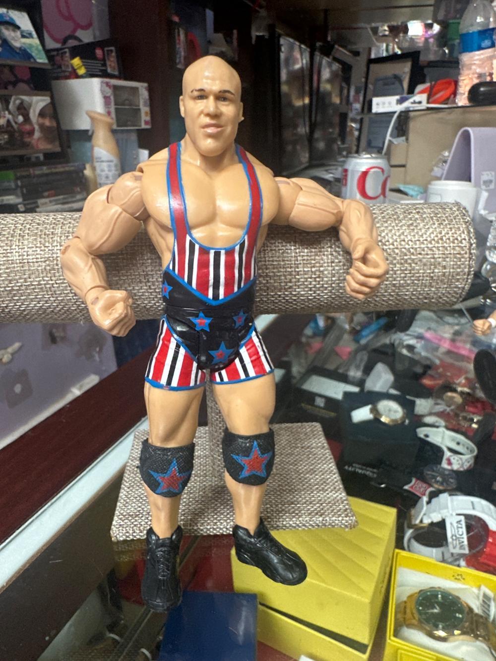 WWE Kurt Angle Action Figure Red White Blue Singlet
