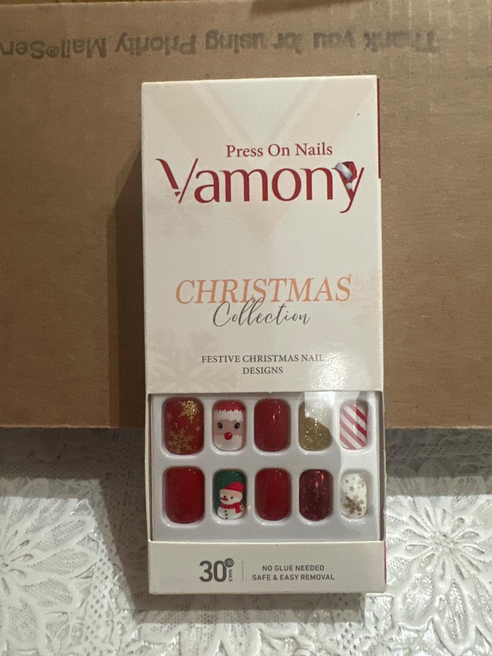 Vamony Press On Nails Christmas Collection, 30 Count