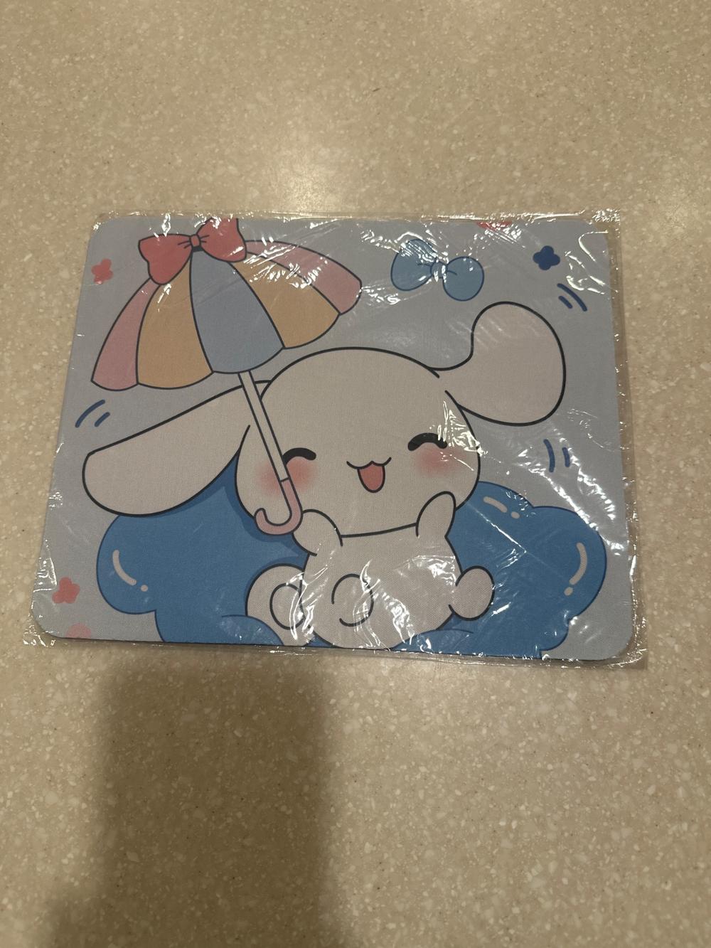 Kawaii Bunny with Umbrella Mouse Pad