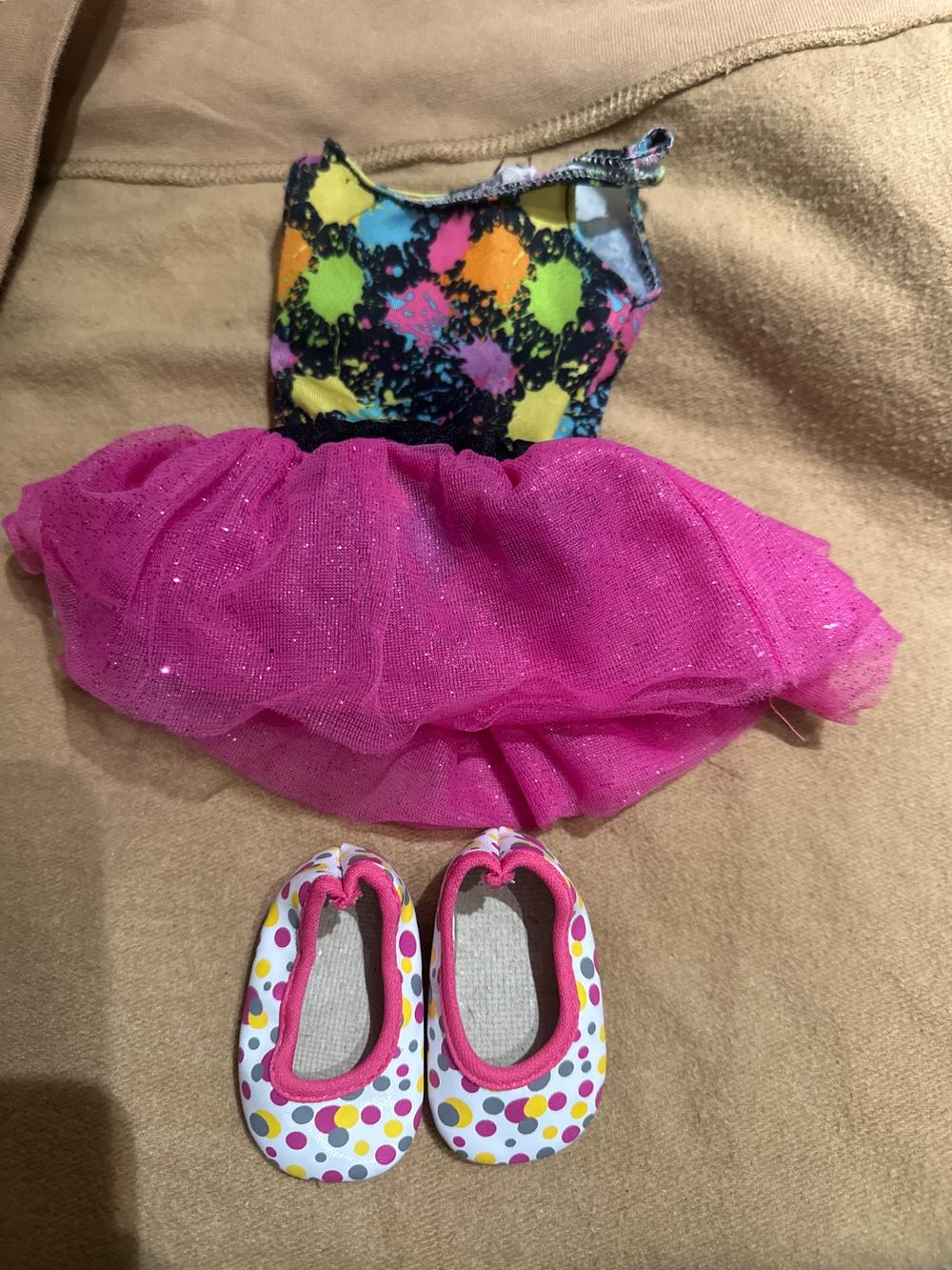 Doll Ballerina Tutu Outfit with Shoes - Paint Splatter Print (photo 1 of 4)
