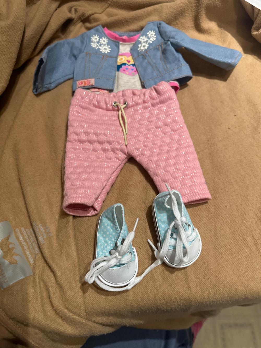 Doll Clothes Set Denim Jacket Owl Top Pink Pants Sneakers (photo 1 of 4)