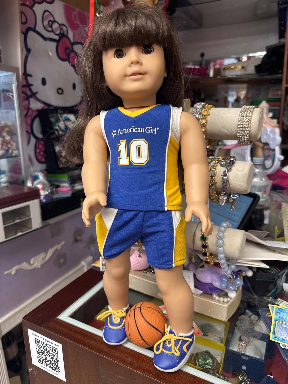 American Girl Doll Brunette Hair Basketball Jersey Outfit #10 (photo 1 of 5)