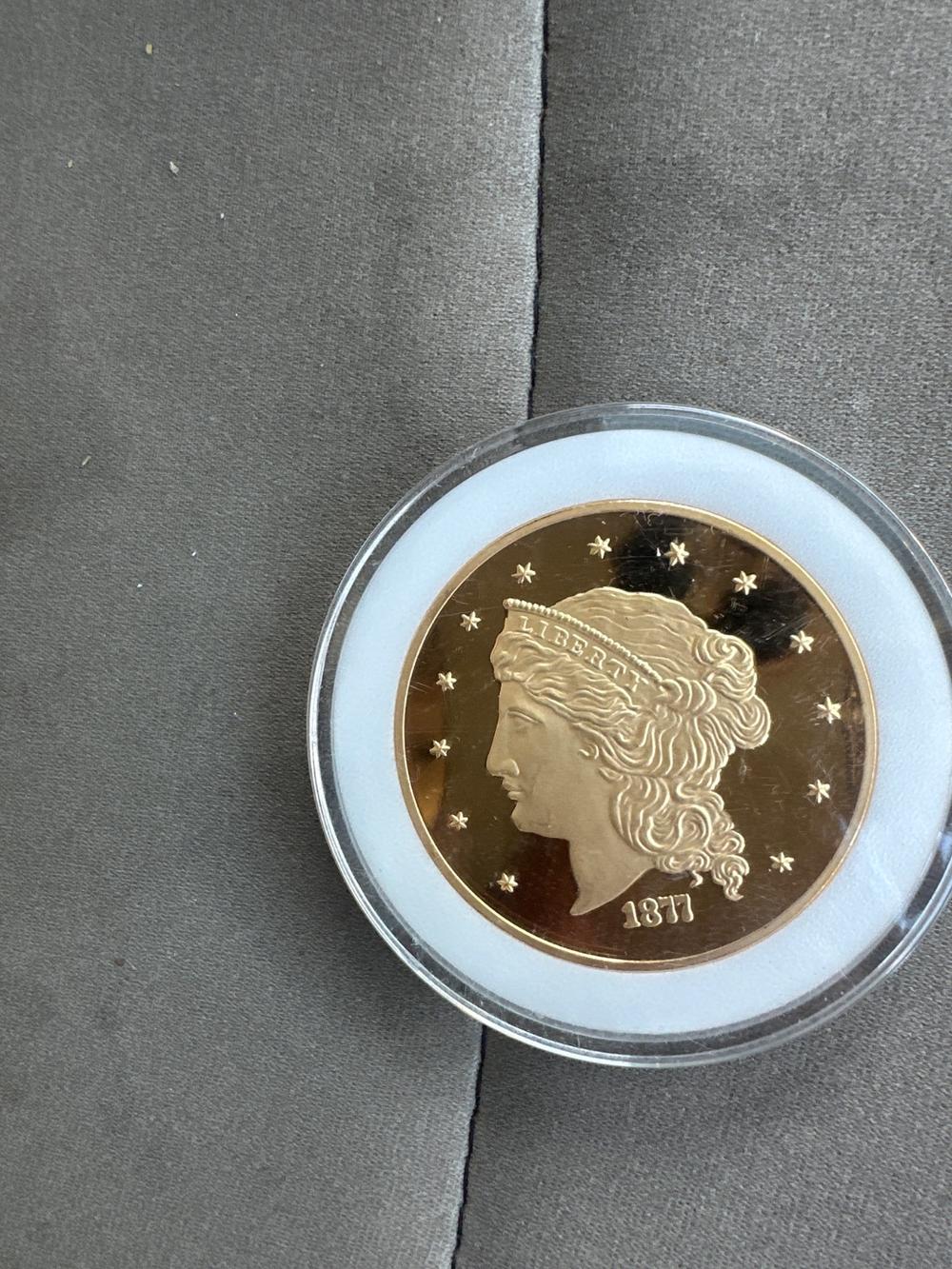 1877 Liberty $50 Gold Coin Replica - Marked Copy (photo 1 of 3)