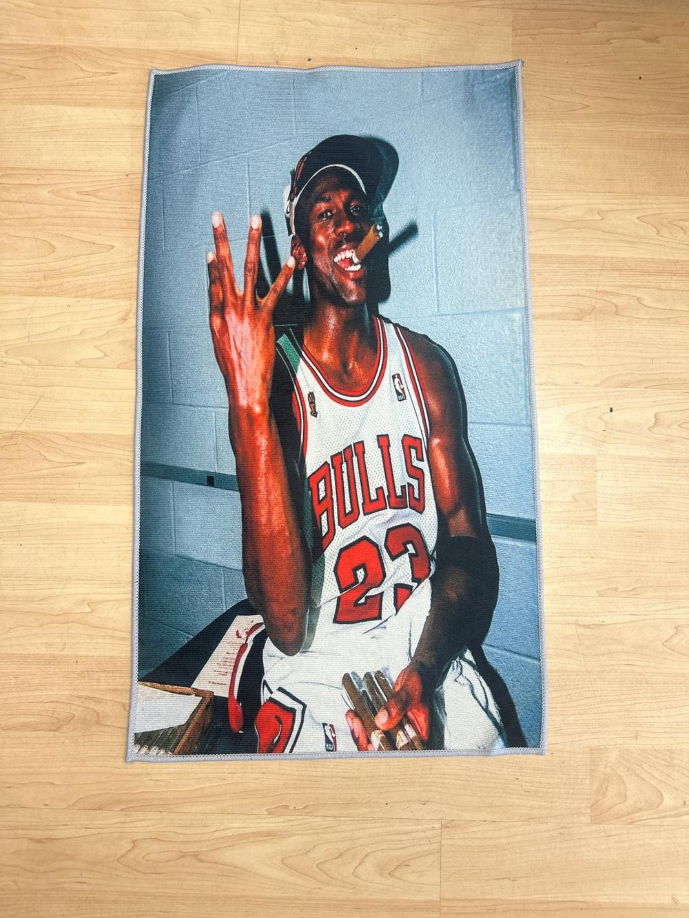 Chicago Bulls Michael Jordan Cigar Photo Wall Hanging Rug (photo 1 of 4)