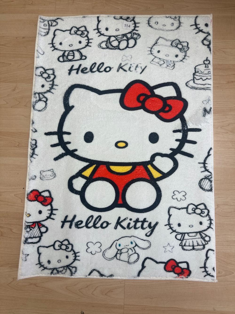 Hello Kitty Plush Bath Mat Rug, White/Red (photo 1 of 5)