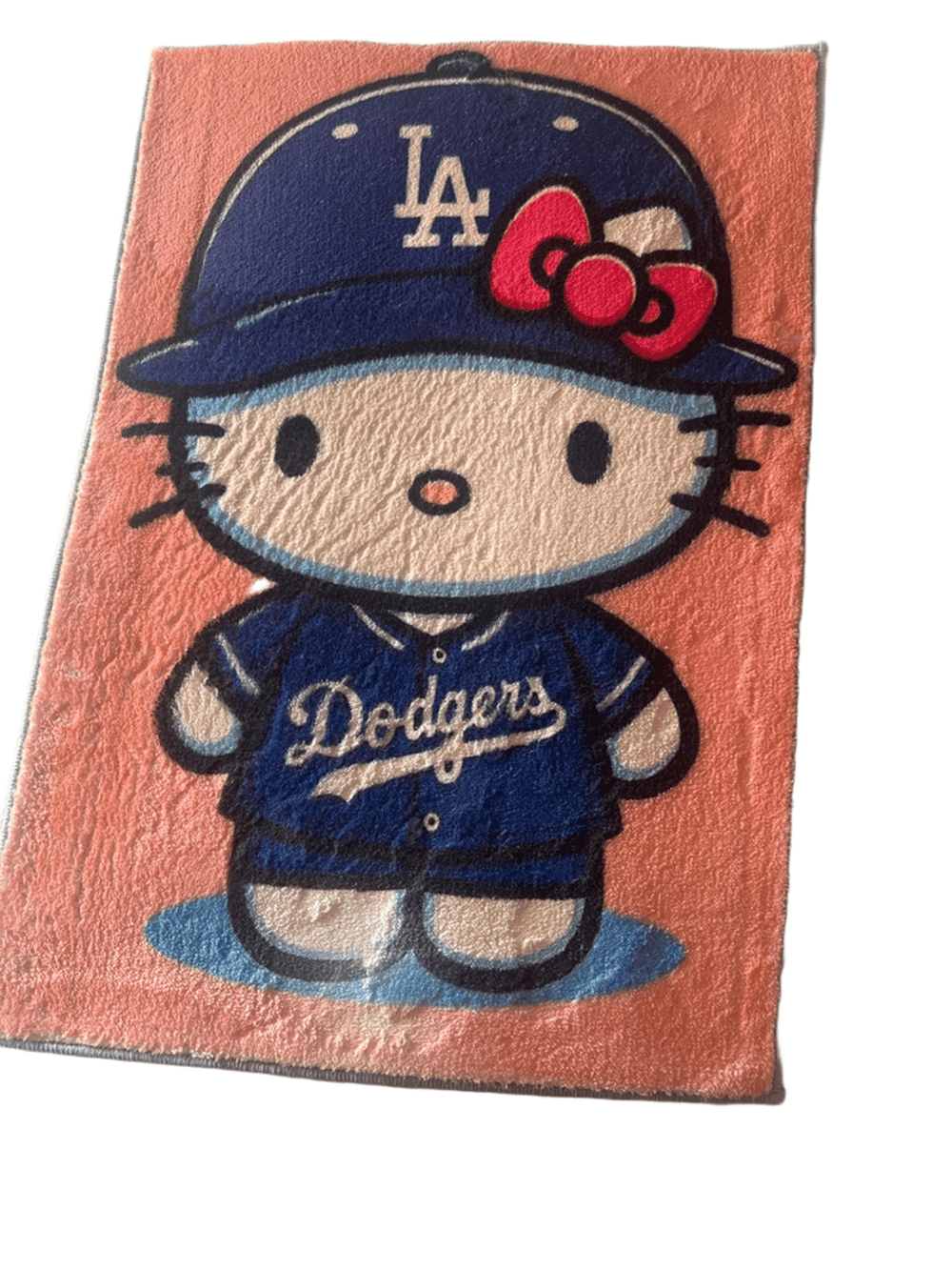 Hello Kitty LA Dodgers Plush Rug Mat (photo 1 of 3)