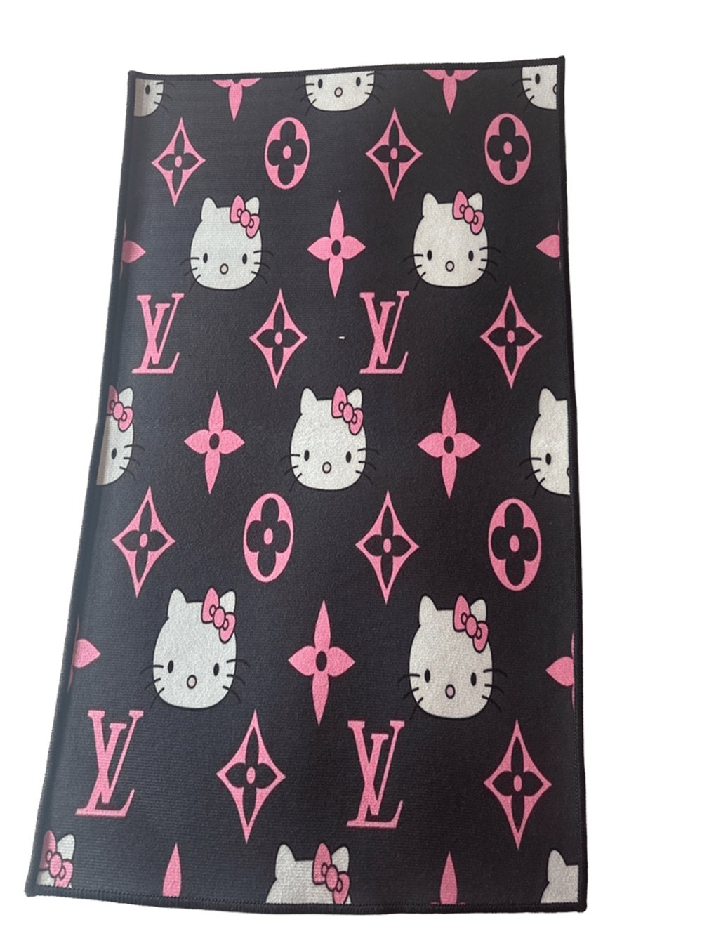 Hello Kitty Monogram Print Accent Rug, Black/Pink (photo 1 of 3)