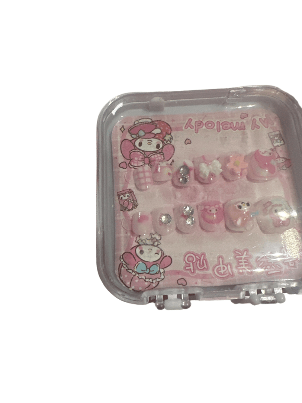 Sanrio My Melody Press-On Nails Set with Rhinestones (photo 1 of 3)