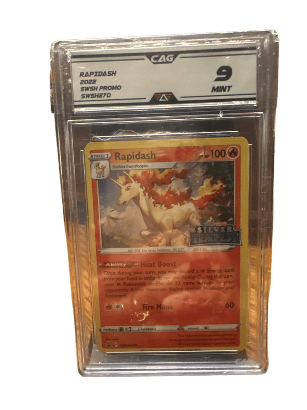 Pokémon Rapidash SWSH270 Promo Card CAG 9 Mint (photo 1 of 3)