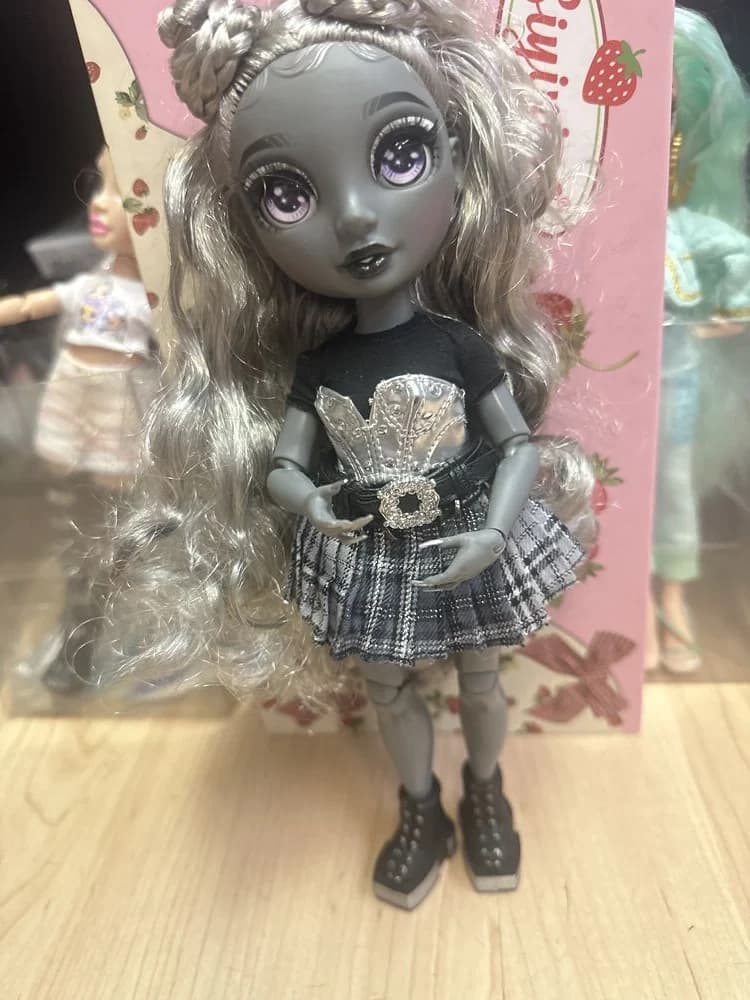 Rainbow High Grayscale Fashion Doll in Plaid Skirt
