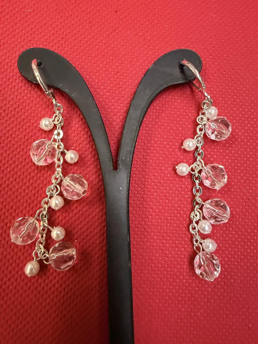Pink and Pearl Earings