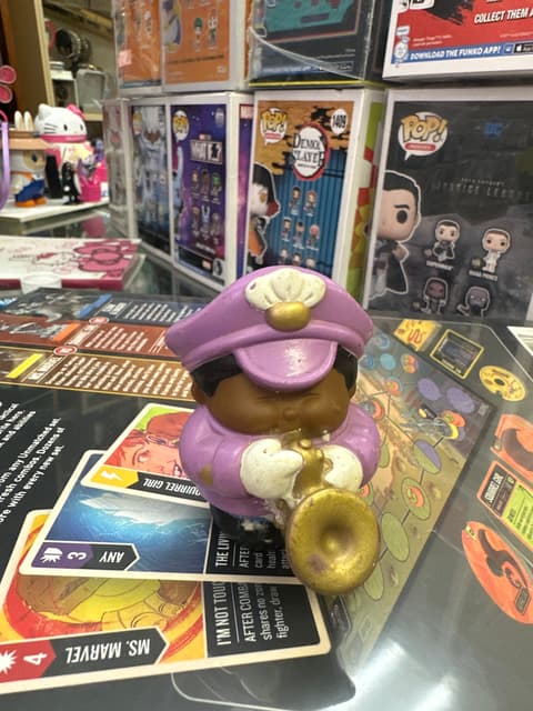 Purple Chef Figurine Playing Trumpet