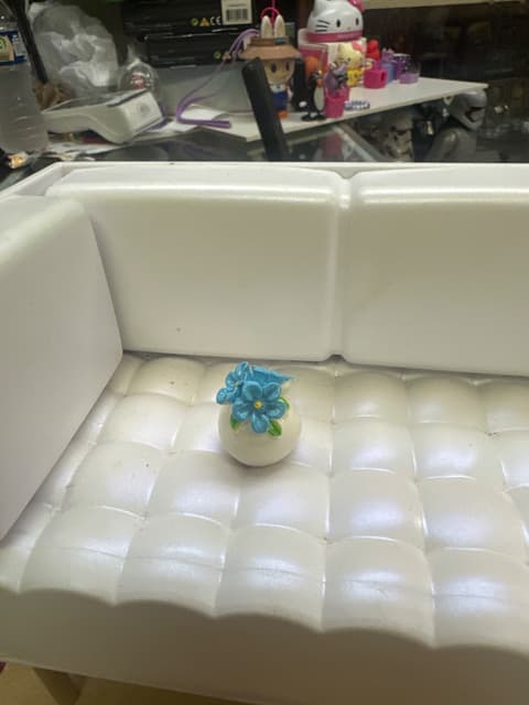 Tiny Blue Flower Bud Vase Figurine