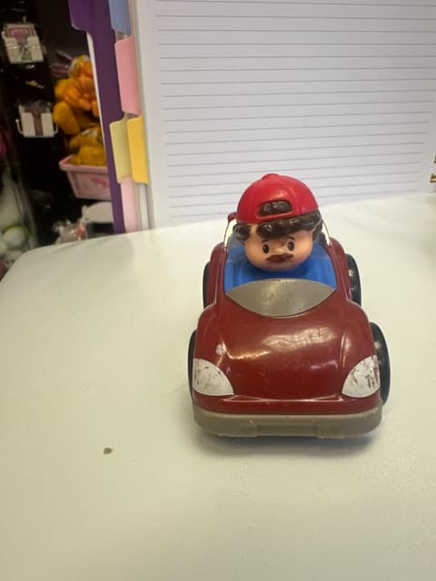 Little Red Toy Car With Driver Figure