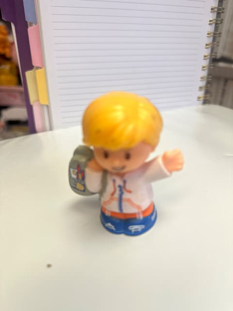 Little People Blonde Boy Figure with Backpack