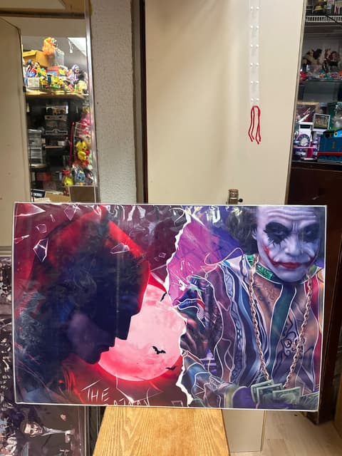 Batman And Joker Split Poster Print