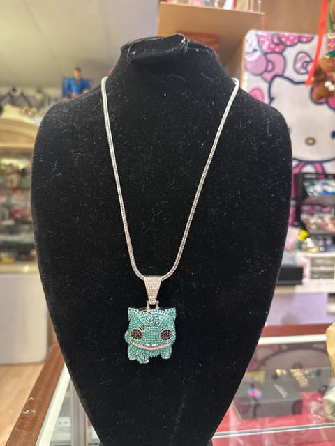 Bejeweled Bulbasaur Pendant Necklace