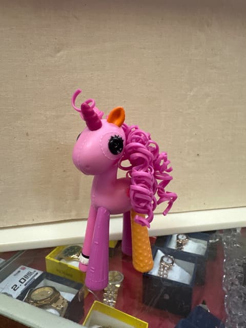 Pink Curly-Maned Unicorn Figure