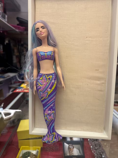 Purple Butterfly Mermaid Doll