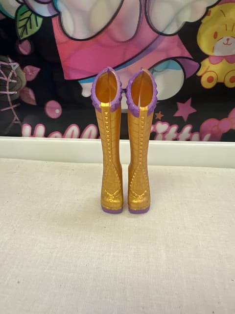 Gold and Purple Doll Boots