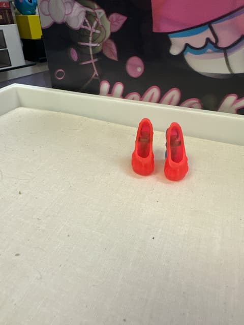 Tiny Red Doll Shoes Pair