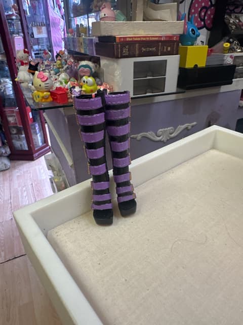 Monster High Doll Legs with Purple Striped Boots
